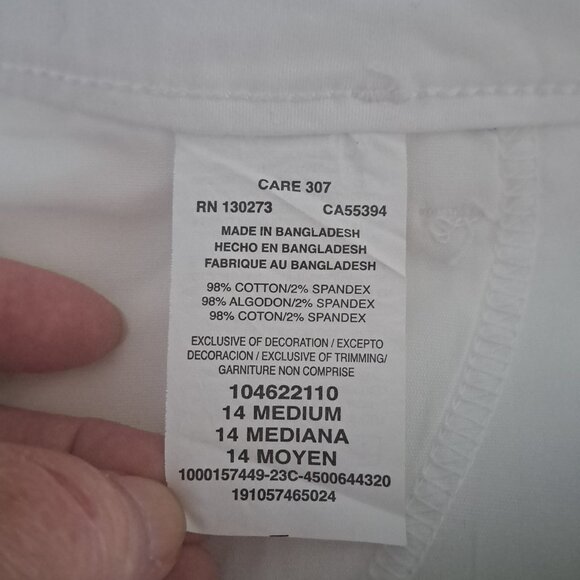 LEE Womens Legendary 7" white walks shorts Sz 14 medium NWT - Picture 8 of 9